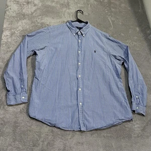 Polo Ralph Lauren Shirt Mens 2XL Striped Seersucker Button Down Pony Logo - Picture 1 of 8