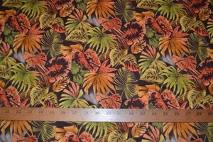 Cotton fabric, leaf & plant print, 43" x 2.2 yards, preshrunk - Picture 1 of 6