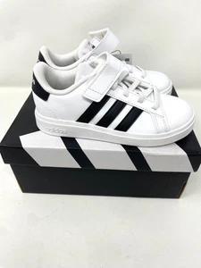 New Adidas Grand Court 2.0 EL Kids Unisex Athletic Sneaker White Size 11.5K - Picture 1 of 14