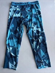 Under Armour Compression Pants YXL Heatvgear Blue Boys - Picture 1 of 8