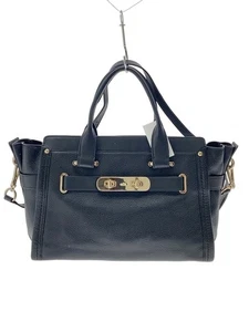 [Excelente+] Bolso de Hombro COACH 34408 Negro Swagger Cuero 2 Vías Bolso de Mano Usado - Imagen 1 de 8