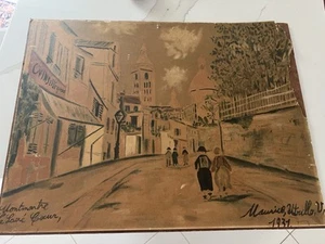 Maurice Utrillo Titled 1931 Art "Montmartre Le Laue Coeur Street Scene Paris - Picture 1 of 9