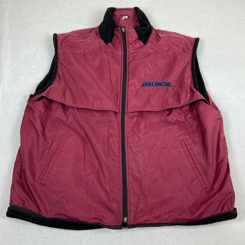 Vtg Pro Player Men's Colorado Avalanche Vest Large Reversible Zip Fleece NHL Cover
