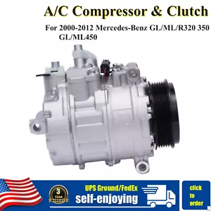 A/C Compressor CO10807JC For Mercedes-Benz GL ML320 350 450 R320 350 2000-2012 - Picture 1 of 13