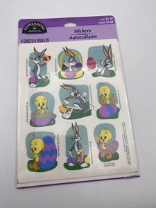 Looney Tunes~Bugs Bunny~Tweety~EASTER Stickers~1995~4 Sheets~Sealed~New~Rare Vtg - Picture 1 of 3