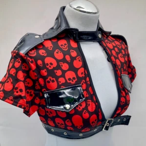 Chaqueta calavera COQUETTE DARQUE con hebilla chaqueta sexy roja negra laca calavera - Imagen 1 de 13