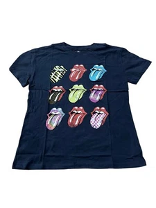 Women's Short-Sleeve Rolling Stones Graphic T-Shirt Navy Blue Medium - Picture 1 of 5