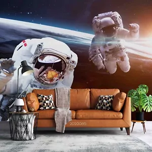 3D Space Astronaut Planet Self-adhesive Removeable Wallpaper Wall Mural - Picture 1 of 9