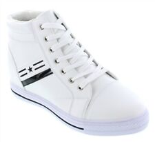 CALDEN K107222 - 3 Inches Elevator Height Increase White Cap Toe Lace Up Sneaker