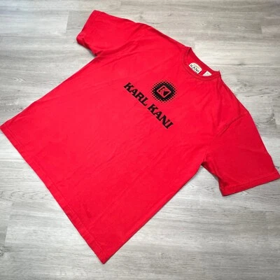Camiseta Karl Kani Gráfica Talla XXL Logo Bordado Hip Hop Streetwear Roja Foto 1 de 4