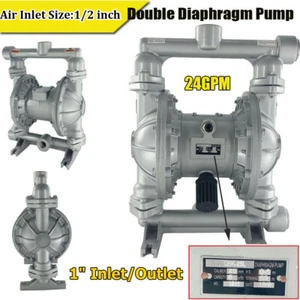 24GPM Luftbetriebene Doppelmembranpumpe 1 ZOLL Einlass/Auslass für Industrieabfälle - Bild 1 von 9