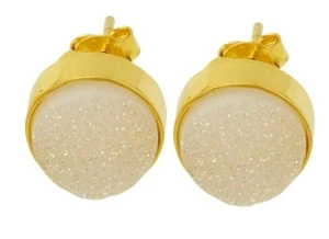 Totalmente Nuevos Pendientes de Perla Brillante Drruso Enchapados en Plata 18k Hechos a Mano - Imagen 1 de 3