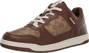 COACH Men's Non Tech Athletic C201 Sneaker in Signature, Color Saddle, Size 10 - Picture 1 of 10