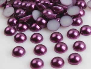Multi-color 4mm Half Pearl Round Bead Flat Back Jewelry beads with a wax pencil - Picture 1 of 13