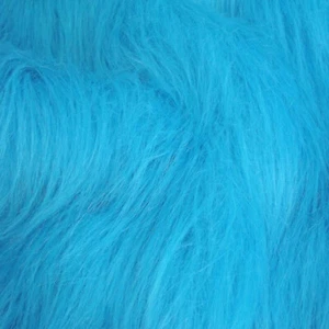 Long Haired Faux Fur Fabric - Turquoise - AC 356 / YF56 - Picture 1 of 1
