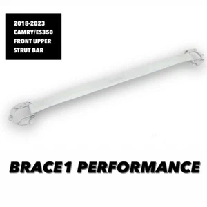 BRACE 1 ALUMINUM STRUT BAR FOR 2018-2024 TOYOTA CAMRY/ES350/AVALON WHITE - Picture 1 of 1