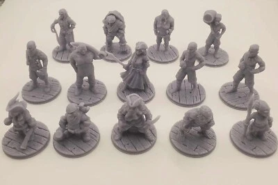 14 Pirates and crew miniatures SET 1 | Dungeons & Dragons | 28mm D&D Ship Dock  - Image 1 of 4