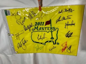 2011 Masters PIN Flag Signed by 16 Masters Golf Champions - Picture 1 of 6