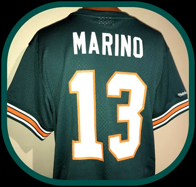 MIAMI DOLPHINS DAN MARINO MITCHELL & NESS 75 ANIVERSARIO JERSEY ADULTO GRANDE NUEVO SIN ETIQUETAS Foto 1 de 4