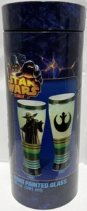 Logotipo de Star Wars Yoda y Rebel Alliance 20 oz. Vidrio pintado a mano NUEVO SIN USAR - Imagen 1 de 3