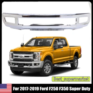 For 2017-2019 Ford Super Duty Front Bumper Chrome Bar F250 F350 Replacement - Picture 1 of 11