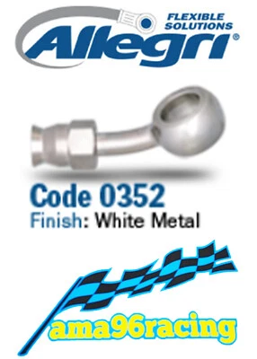 RACCORDO CURVO 25° RECUPERABILE WHITE METAL X TUBI FRENO B.H. IN TRECCIA ALLEGRI - Immagine 1 di 4