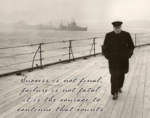 Erfolg ist nicht endgültig - Winston Churchill - 11x14 ungerahmter Kunstdruck - tolles Geschenk - Bild 1 von 9