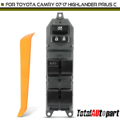 Power Window Switch with 15 Pin for Toyota Camry Highlander Prius C Front Driver - Image 1 of 4