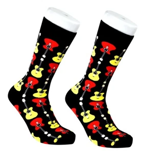 THE TIE STUDIO - Men's Guitar "Guitars acoustics" Men's Novelty Socks - Picture 1 of 3