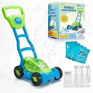 Bubble Maker Lawn Mower Kids Bubble Blowing Machine Push Toys for Boys - Picture 1 of 1