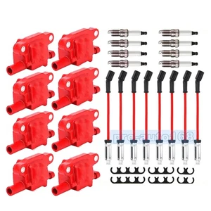 Ignition Coil& Spark Plug& Wire For Chevy GMC& Hummer 5.3L 6.2L High Performance - Picture 1 of 7