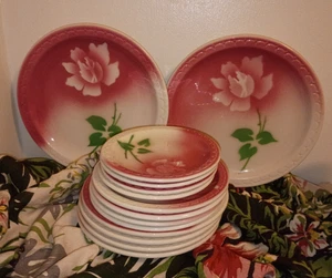 '50s SYRACUSE Restaurant Ware 14 PCS  Asst Plates Shadow Spokane Rose Railroad - Picture 1 of 7