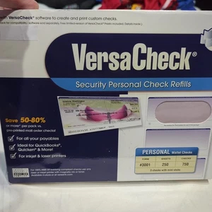 VersaCheck Security 750 MAROON Brieftasche Schecks Mini Stub - 3 Schecks pro Blatt #3001 - Bild 1 von 8