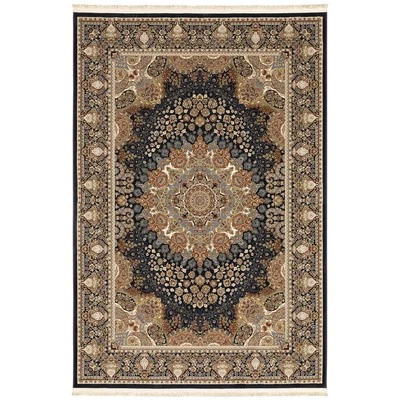 Oriental Weavers Masterpiece Area Rug 1802B Traditional Navy Medallion — 第 1/3 张图片