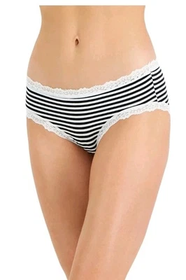 Jenni Women’s Lace Trim Hipster Underwear, Feeder Stripe, XL - Image 1 of 4