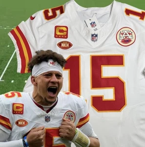 XL 48 Patrick Mahomes #15 Vapor FUSE Elite Jersey Blanco Chiefs Capitán NKH Parche - Imagen 1 de 17