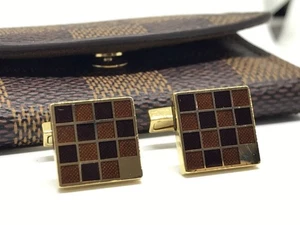 Gemelos Damier LOUIS VUITTON Boutons de Manchette con estuche Damier usados - Imagen 1 de 8