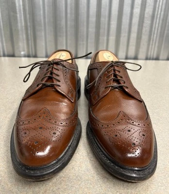 Zapatos Oxford Stafford 608-8025 para Hombres 8.5 D EE. UU. Cuero Marrón Punta de Ala Brogue Foto 1 de 4