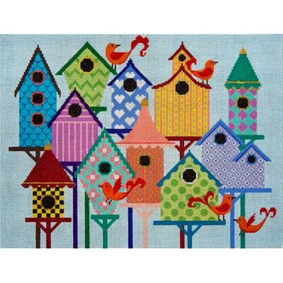 Needlepoint HandPainted JP Needlepoint Bird City 11x15 - Image 1 of 4