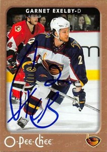 Garnet Exelby autographed Hockey Card Atlanta Thrashers 2006-2007 O-Pee-Chee #30