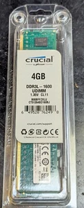 Crucial 4GB DDR3L-1600 UDIMM 1.35V CL11 PC / Desktop RAM Memory - Picture 1 of 4
