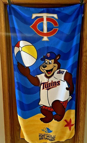 Minnesota Twins TC Bear - Beach Towel - New - ~60"x30"~ Polyester - Ft Myers, FL Cover