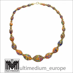 Collar de cadena de cristal de Murano Art Deco facetado necklace millefiori - Imagen 1 de 5