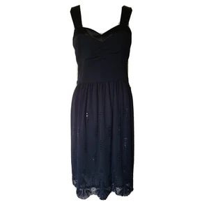 Review Womens Sleeveless Formal Dress Size 8 Black Sequinned Party - Picture 1 of 6