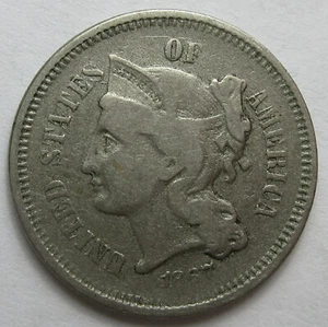 1867 Three Cent Nickel -Fine- (#126g) - Picture 1 of 2