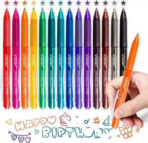 Erasable Gel Pens,0.7Mm,14 Pack,Retractable Gel Ink Pens,Assorted Colors Fine Po - Picture 1 of 12