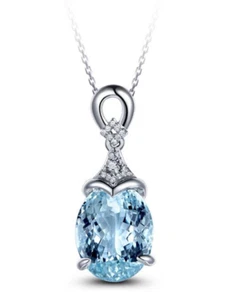 COLLANA DONNA CIONDOLO BLU CIELO con catenina 16" - Foto 1 di 4
