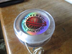 Vintage SuperYo Sonic Spin YoYo,clear,90's Very Good Condition