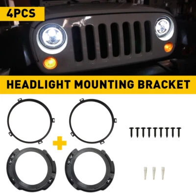 Suporte de farol de LED 4X 7 polegadas anel base de suporte para Jeep Wrangler JK 07-18 - Imagem 1 de 4