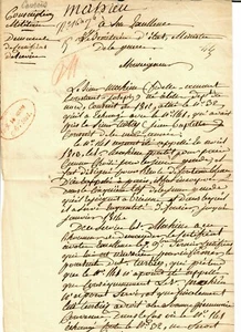 RARO! Carta escrita a mano "Caballero de San Luis" General Louis-Joseph Cavrois - Imagen 1 de 3